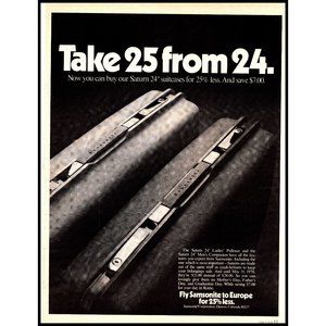 1970 Samsonite Luggage Saturn Suitcase Vintage Print Ad Hardside Travel Wall Art